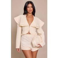 Cream Woven Tailored Oversized Playsuit | PrettyLittleThing US
