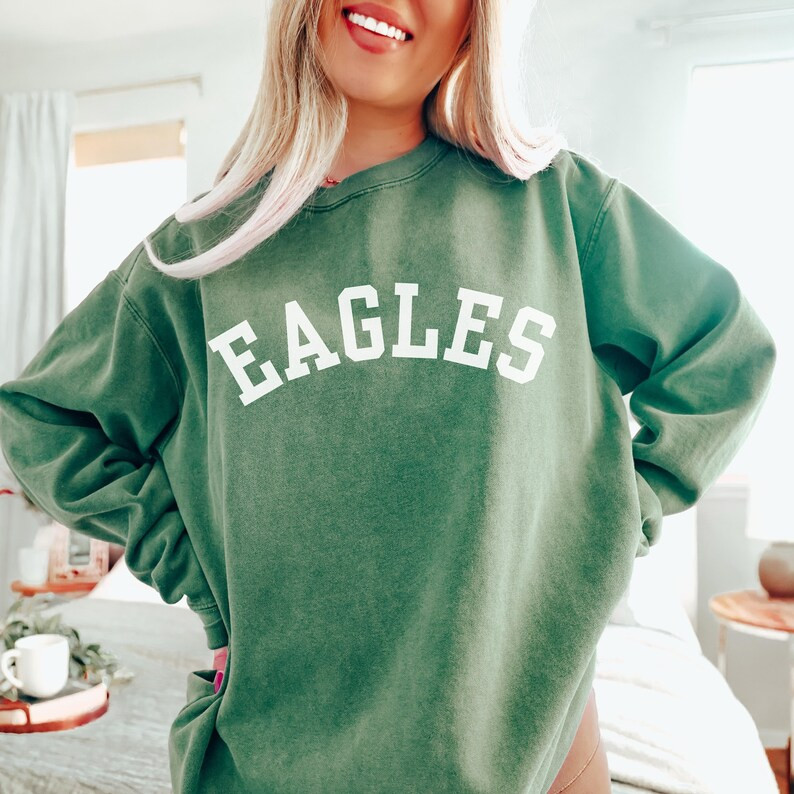 Comfort Colors Eagles Crewneck Sweatshirt Eagles Sweatshirt - Etsy | Etsy (US)
