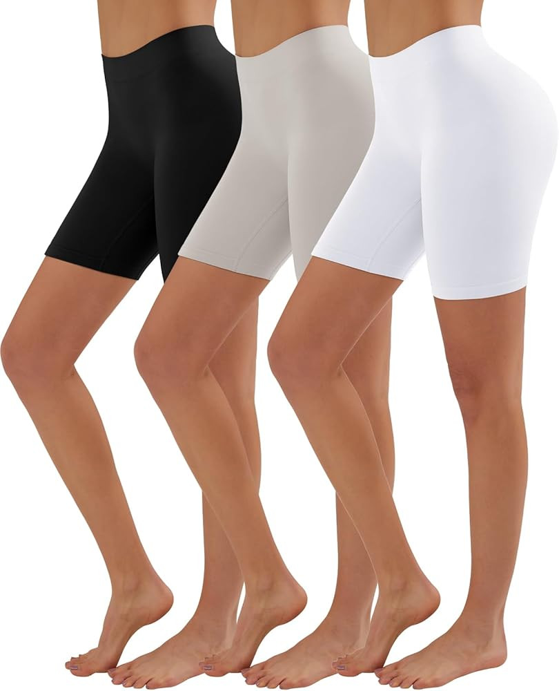 YADIFEN 3 Pack Women Seamless Slip Shorts Stretch High Waist Yoga Bike Short Boyshort Panties for... | Amazon (US)