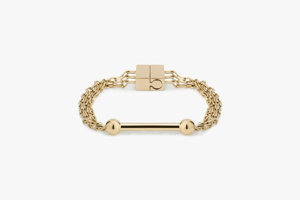 Music Bar Chain Bracelet (Small) - Gold | Strathberry