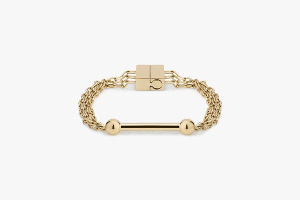 Music Bar Chain Bracelet (Small) - Gold | Strathberry