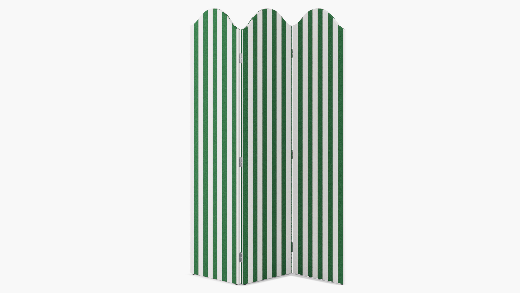 Scalloped Screen | Emerald Cabana Stripe | The Inside