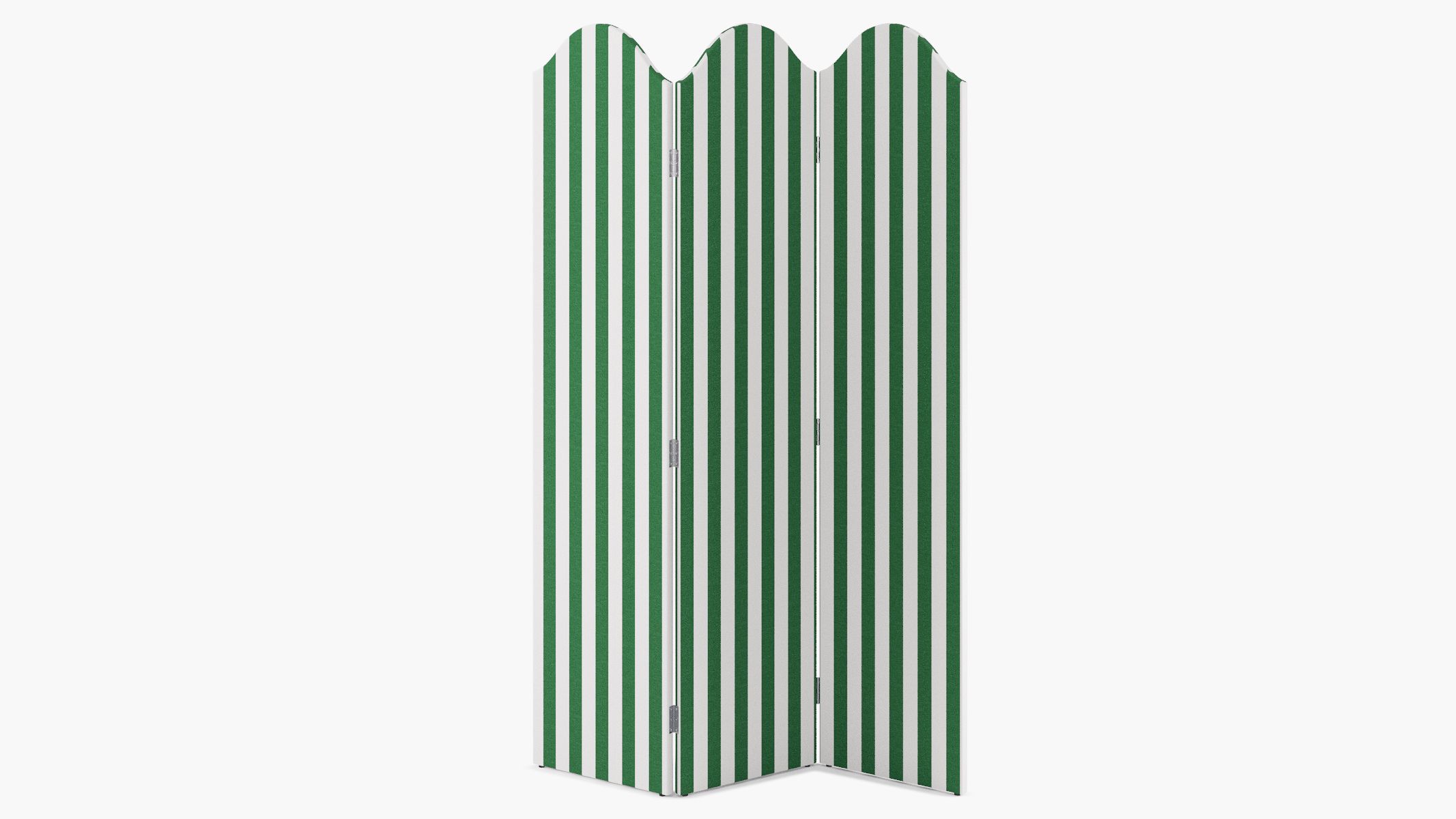 Scalloped Screen | Emerald Cabana Stripe | The Inside