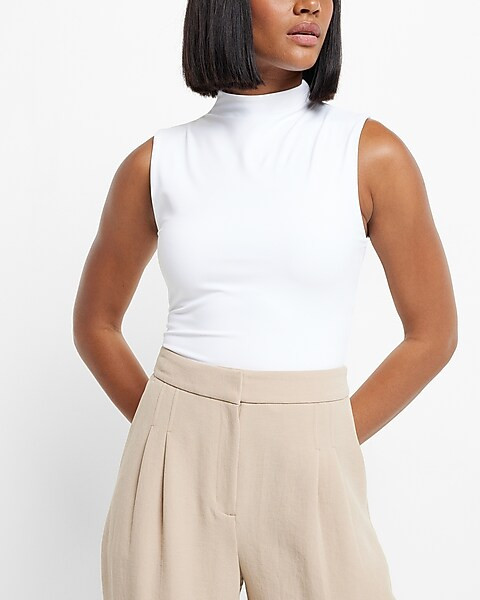 Body Contour Matte Mock Neck Cropped Tank | Express
