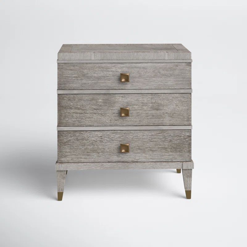Polaris 3 - Drawer Solid Wood Nightstand in Gray | Wayfair North America