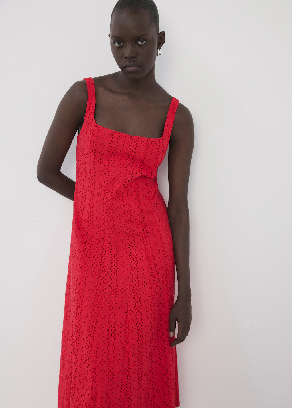 Embroidered cutwork A-line dress | MANGO (UK)