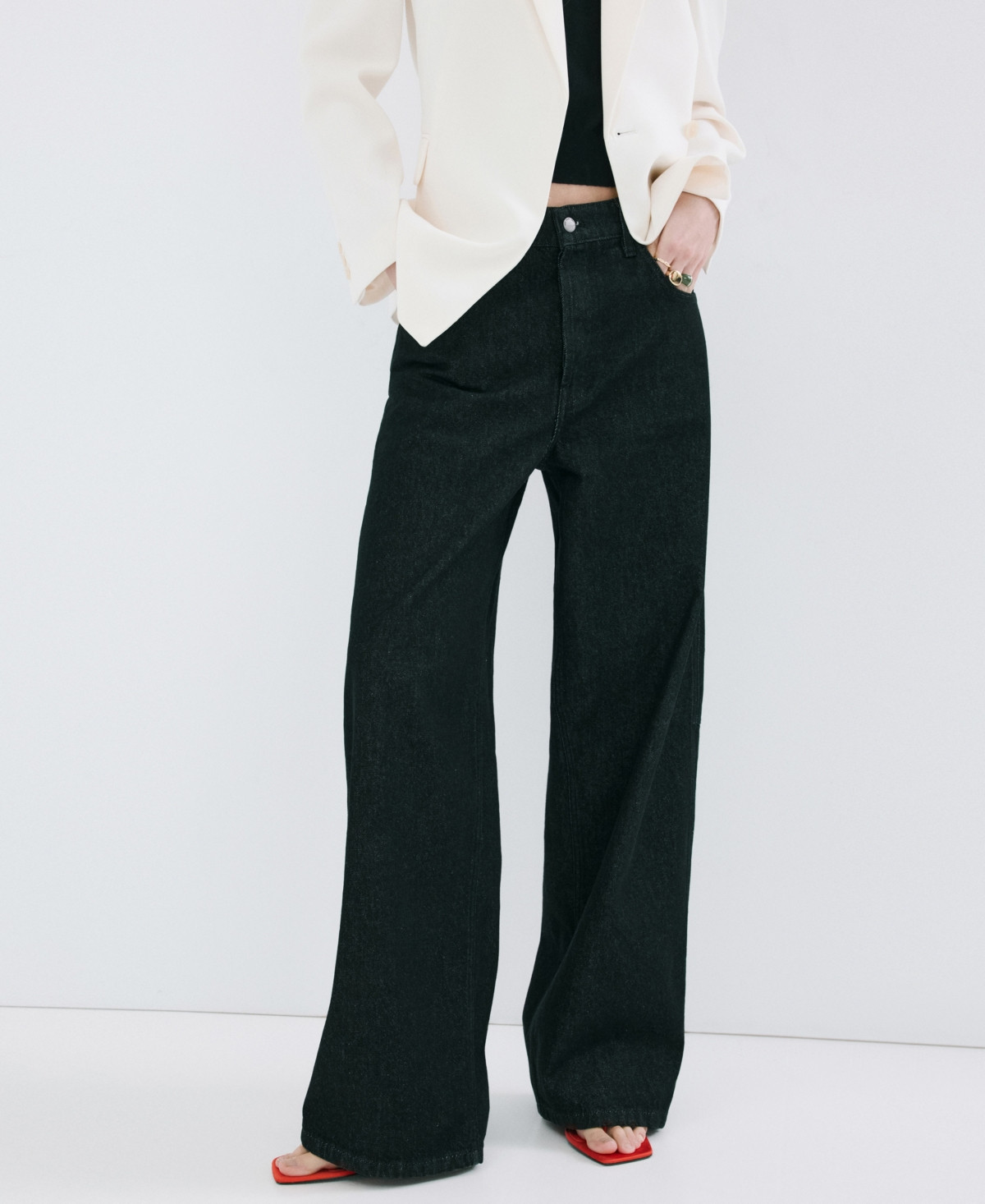 Mango Women's High-Rise Balloon Jeans - Black | Macy's