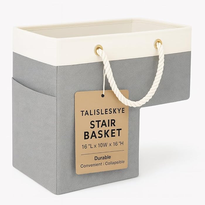 Stair basket,Foldable staircase baskets,Stair basket for wooden and carpeted stairs,Step stairs s... | Amazon (US)