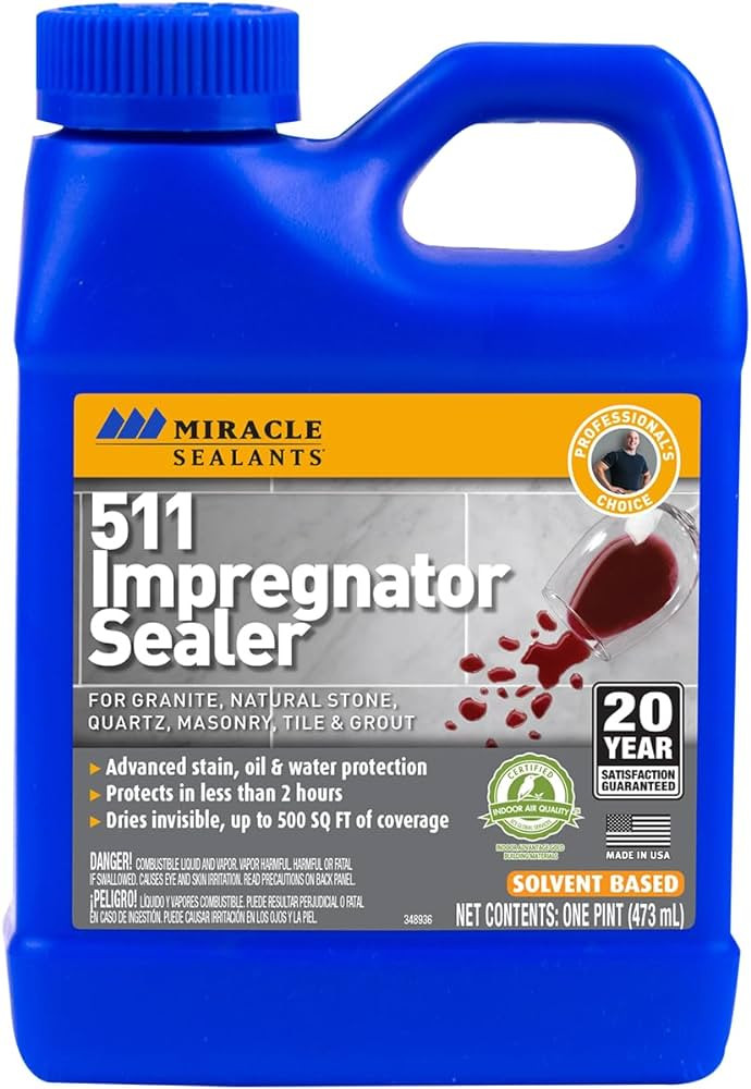Miracle Sealants 511 PT SG Impregnator Sealer for Stone, Tile, Slate, Ceramic, Quartz 16 oz, 1 Pi... | Amazon (US)
