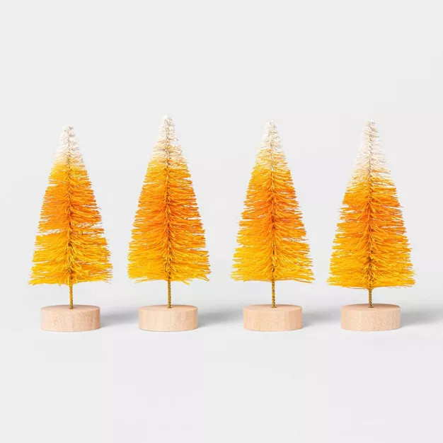 4pk Candy Corn Bottle Brush Halloween Artificial Tree - Hyde & EEK! Boutique™ | Target