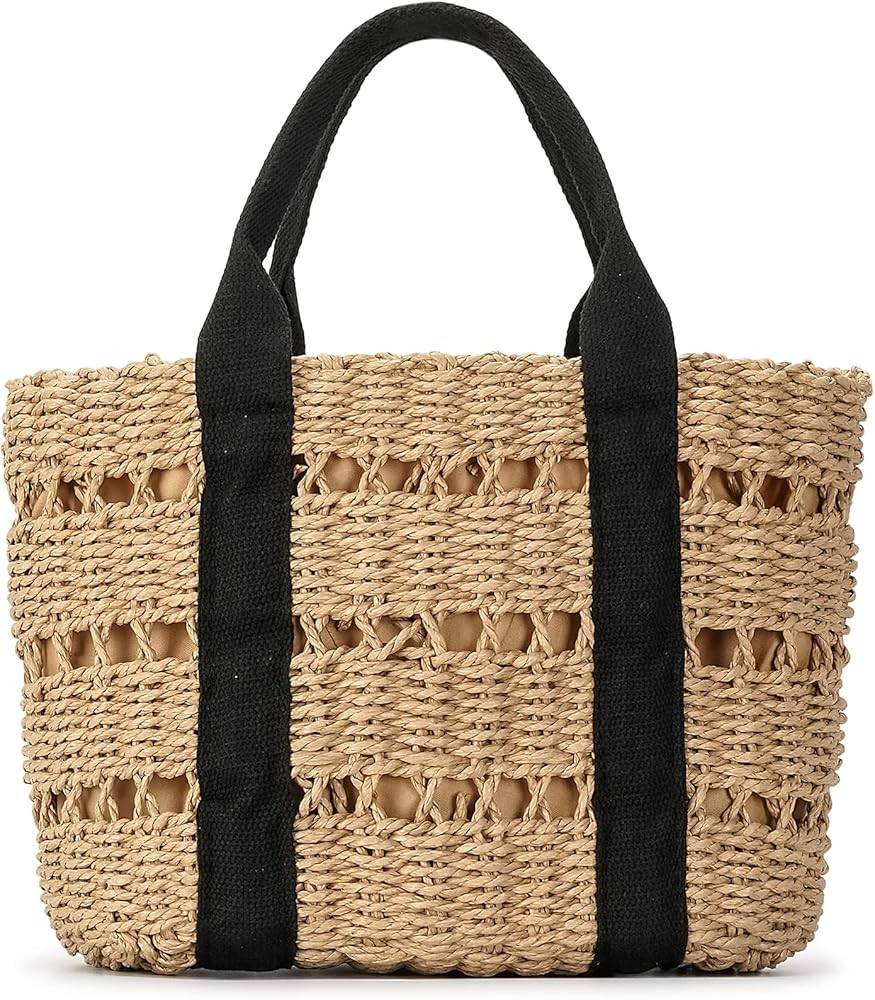 Herald Large Handmade Straw Tote Purses for Women, Summer Beach Natural Weaving Chic Woven Handba... | Amazon (US)