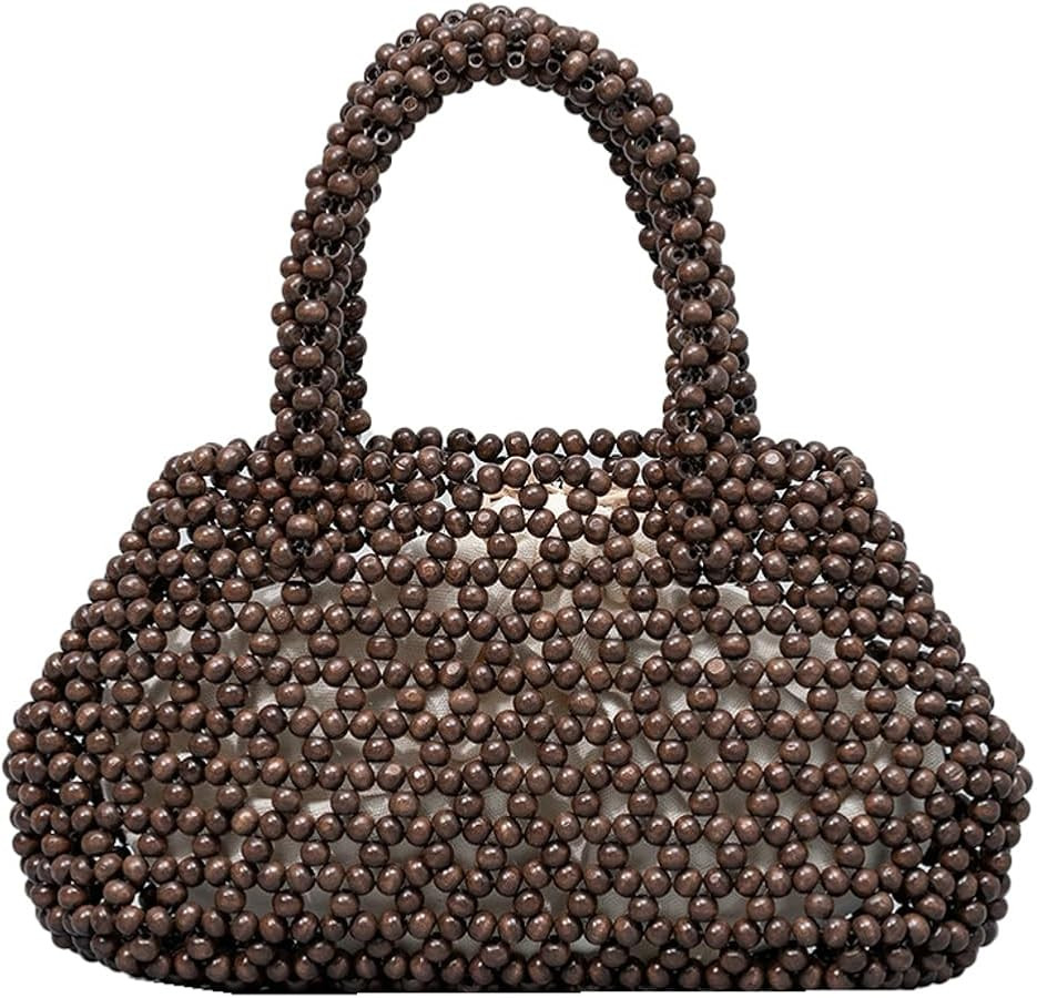 Women's Bohemian Shoulder Handbags Handwoven Beaded Bag Top Handle Clutch Purse Boho Beach Bag Tr... | Amazon (US)