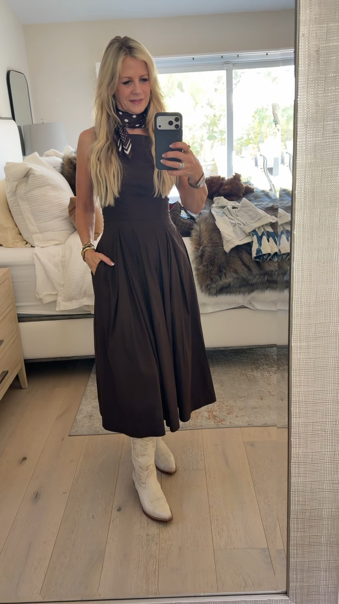 Having more brown moments lately. It’s a great alternative to black, which I wear a lot. This Reformation dress is timeless and classic. Wearing a 2. Will link similar.

#LTKootd #LTKOver40