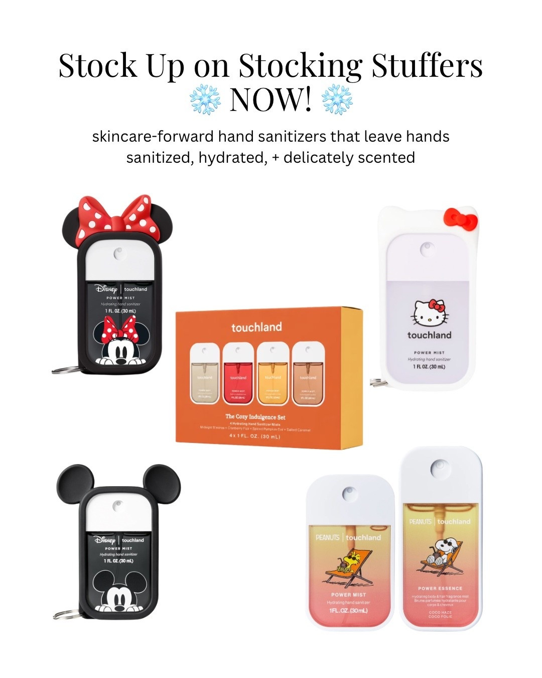 Stock Up on Stocking Stuffers  ❄️ NOW! ❄️ skincare-forward hand sanitizers that leave hands sanitized, hydrated, + delicately scented

#LTKselfcare #LTKBeauty #LTKSeasonal