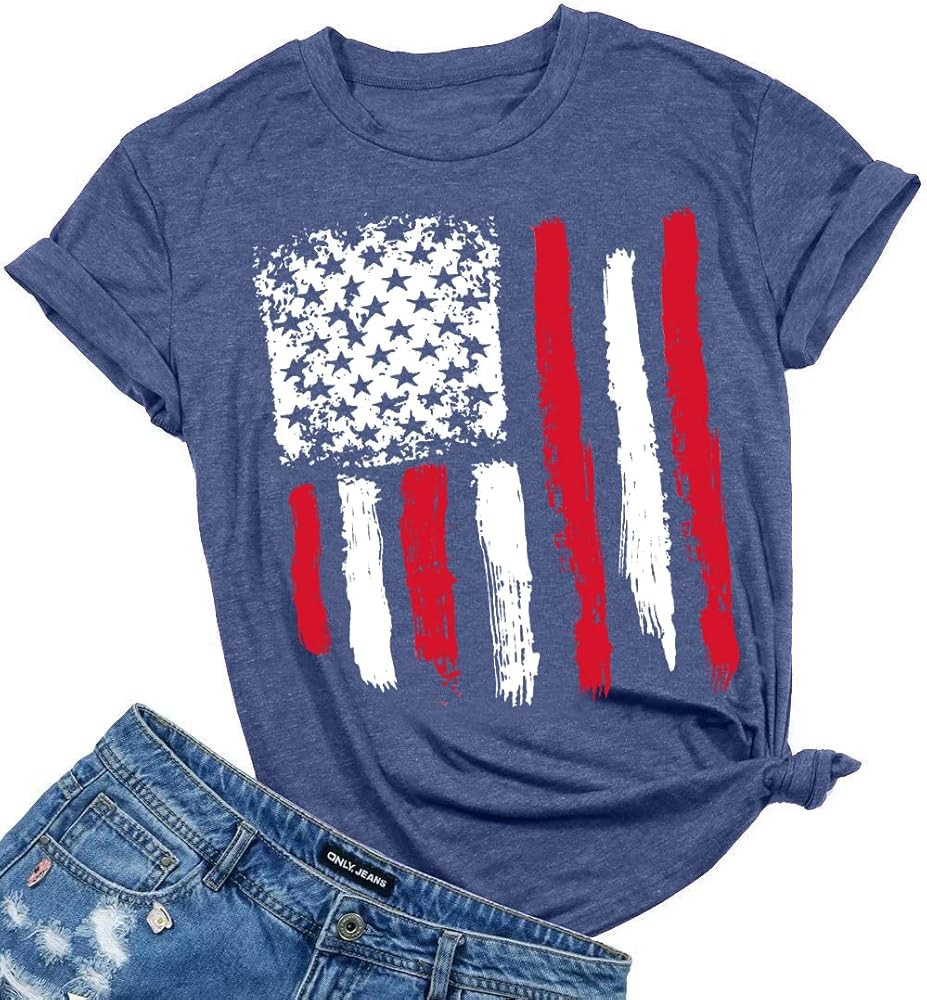 Graphic Tees for Women Patriotic Shirts for Women Short Sleeve Tshirts Shirts Summer Casual Tee T... | Amazon (US)
