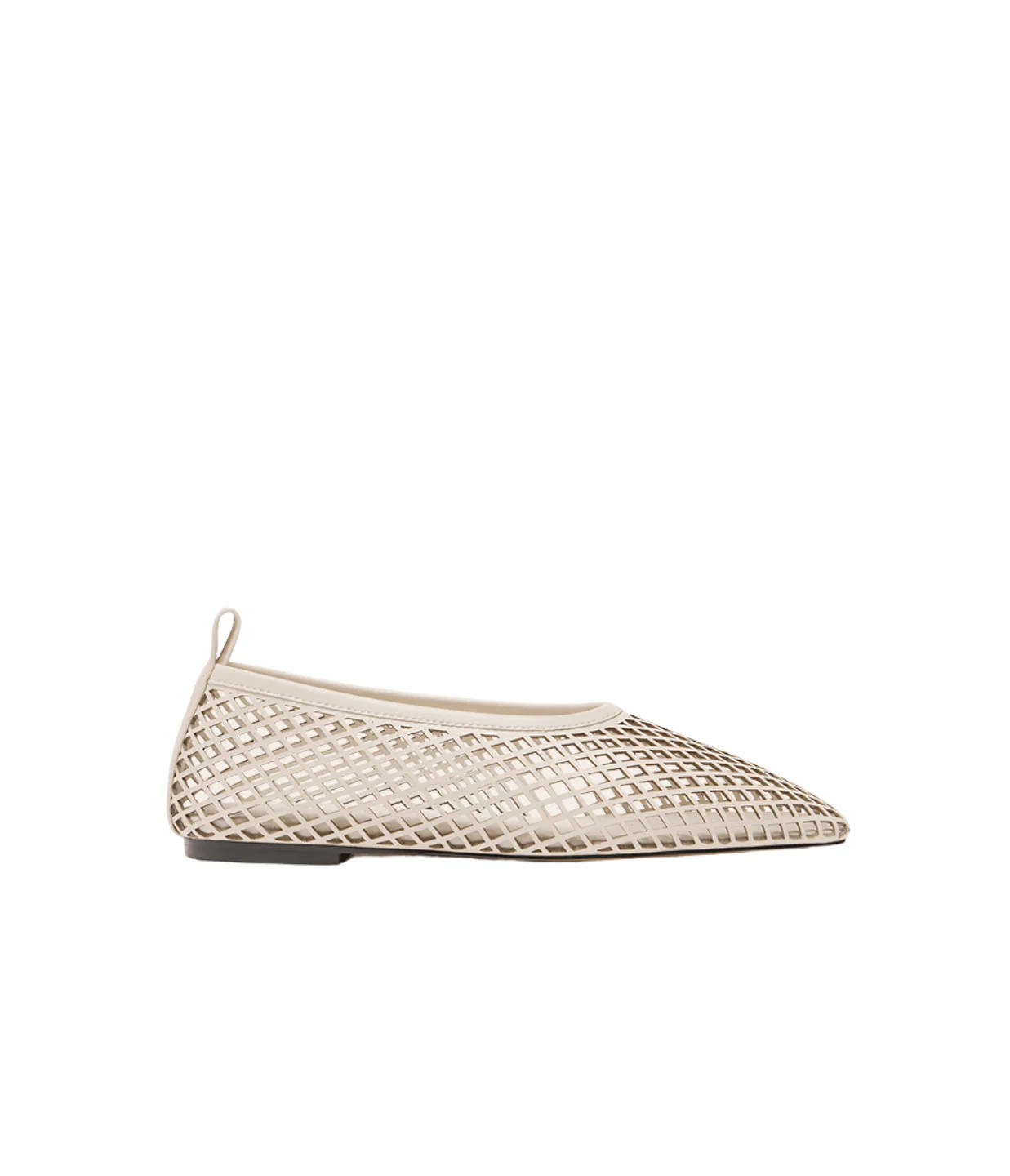 Lou Perforated Flat in Crema Leather | Mode Sportif