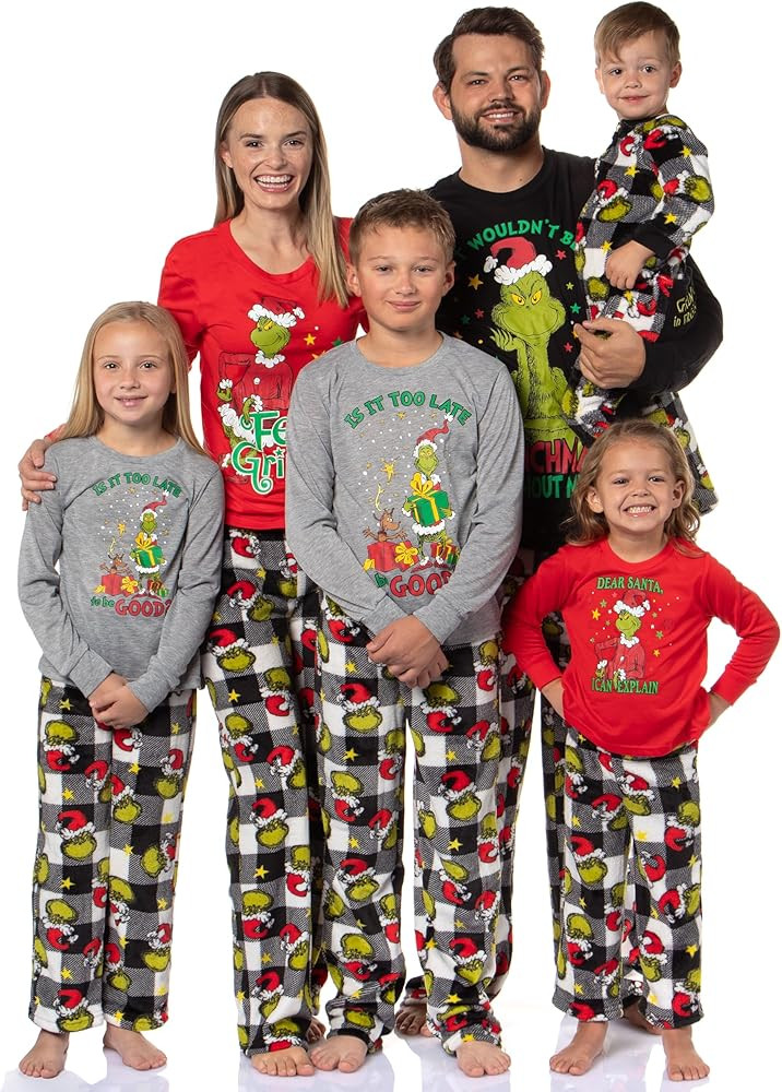 Dr Seuss Pajamas The Grinch Who Stole Christmas Holiday Family Pajama Set | Amazon (US)