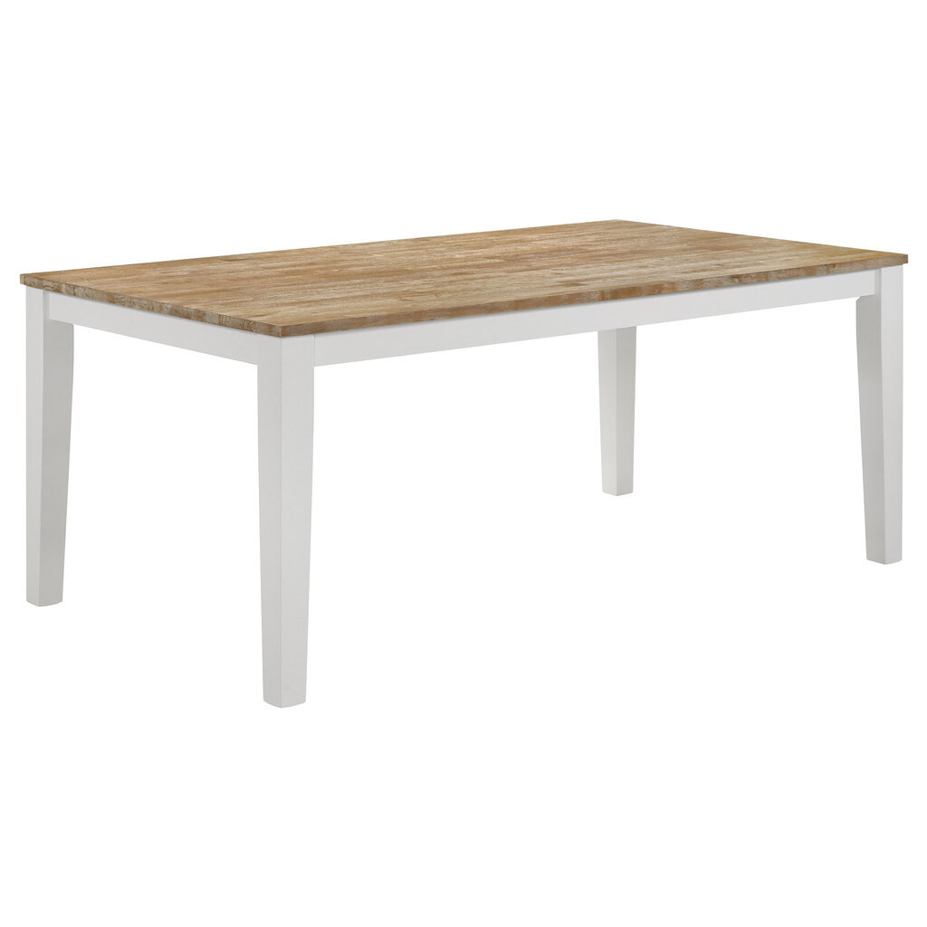 Hollis Rectangular Solid Wood Dining Table Brown and White | 1stopbedrooms