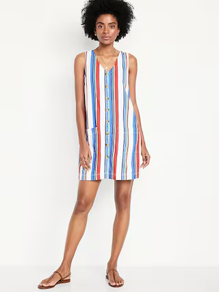 Sleeveless Button-Front Mini Dress | Old Navy (US)