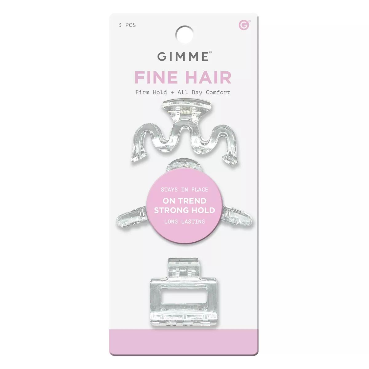 Gimme Beauty Fine Assorted Mini Claw Clips - Clear - 3pc | Target