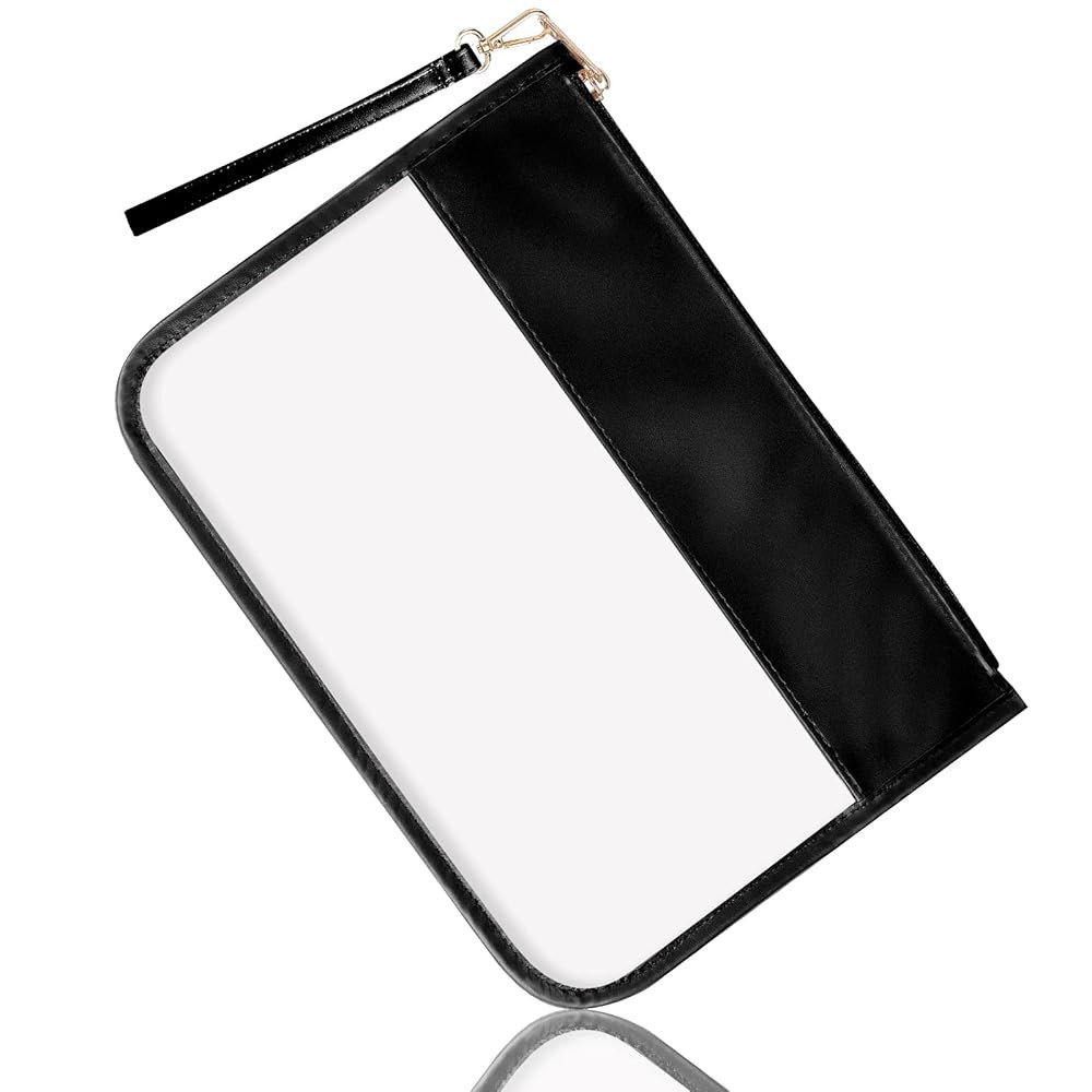 Izuzta Clear PVC Flat Pouch - Travel Makeup Bag With Wristlet, DIY Chenille Letter Bag, Waterproo... | Amazon (US)