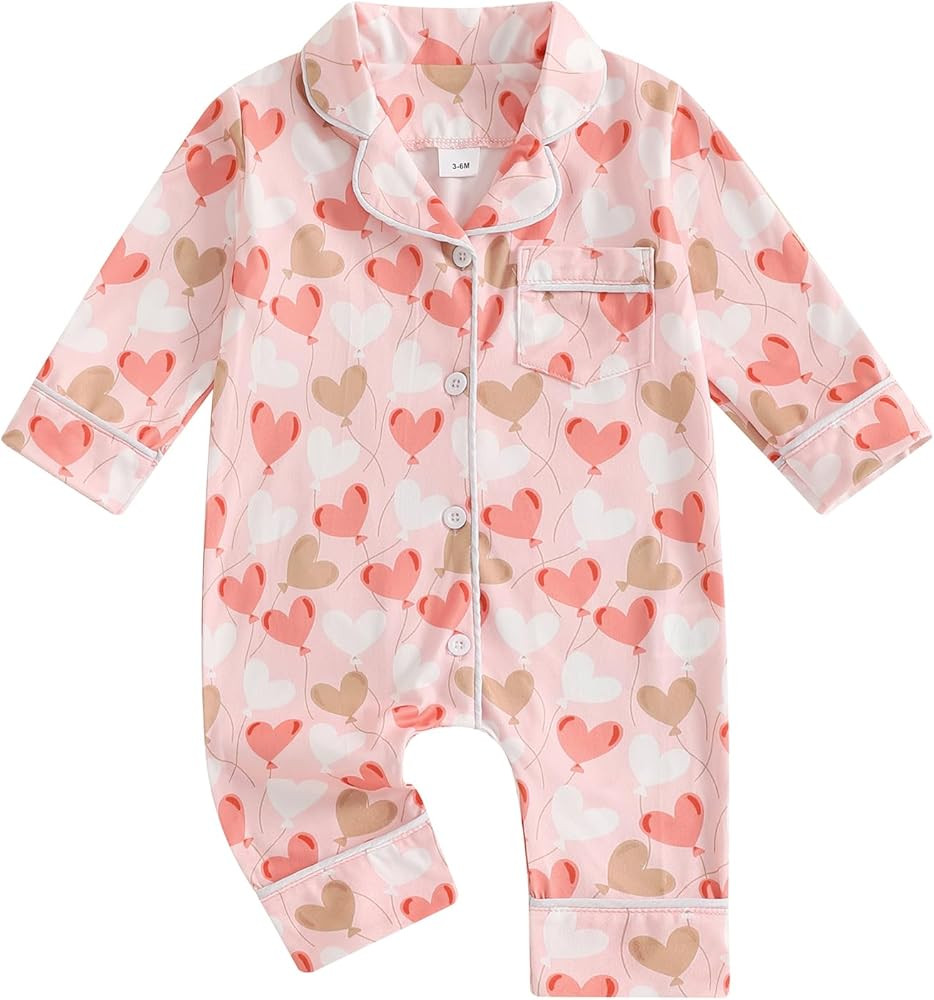 Balaflyie Baby Girl Button Down Pajamas Romper One-Piece Jumpsuit Long Sleeve Sleeper Infant Slee... | Amazon (US)