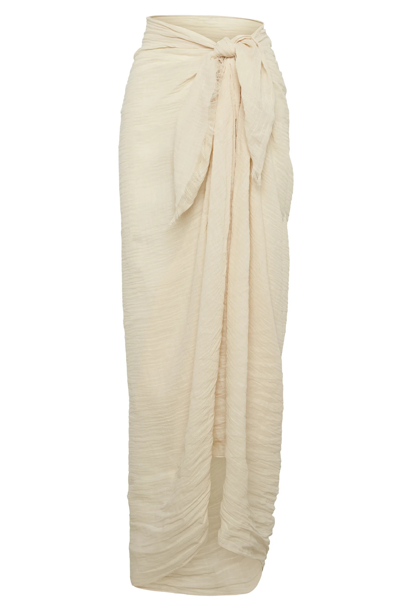 St. Tropez Sarong - Champagne Crinkle Linen | Monday Swimwear