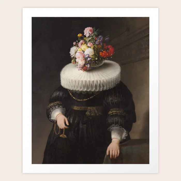 Flower Head Dutch Portrait Art Print | Society6