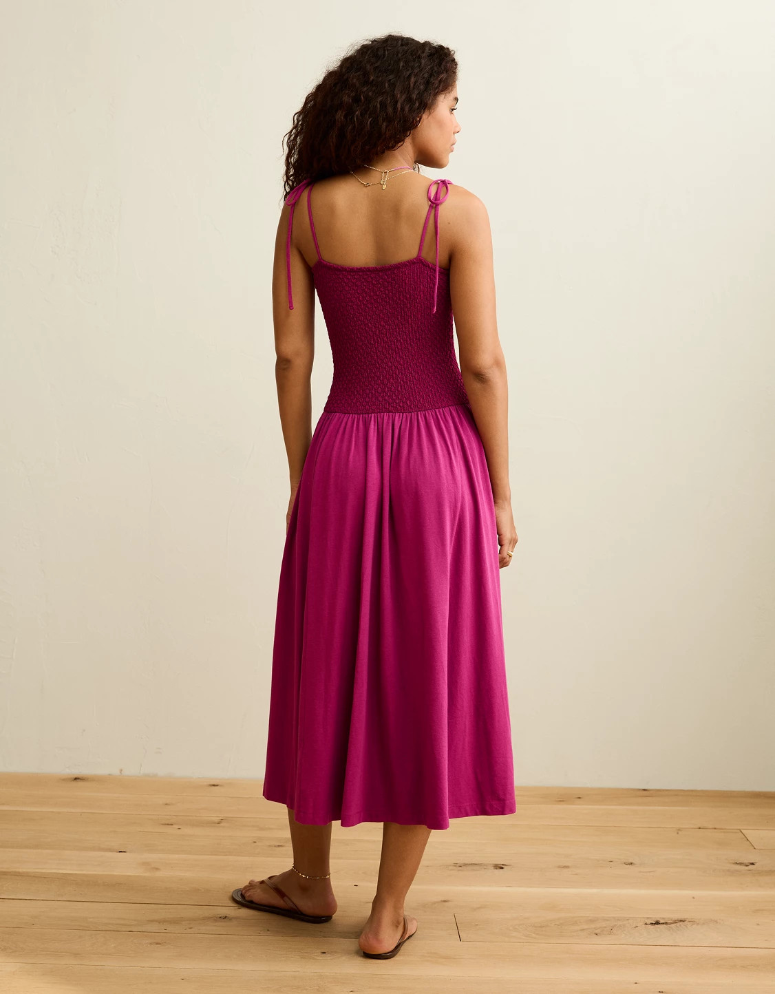 AE Sweetheart-Neck Tie-Strap Midi Dress | American Eagle Outfitters (US & CA)