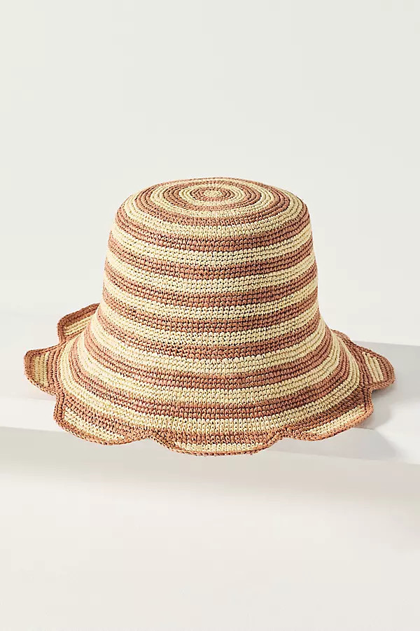 Scalloped Stripe Bucket Hat | Anthropologie (US)