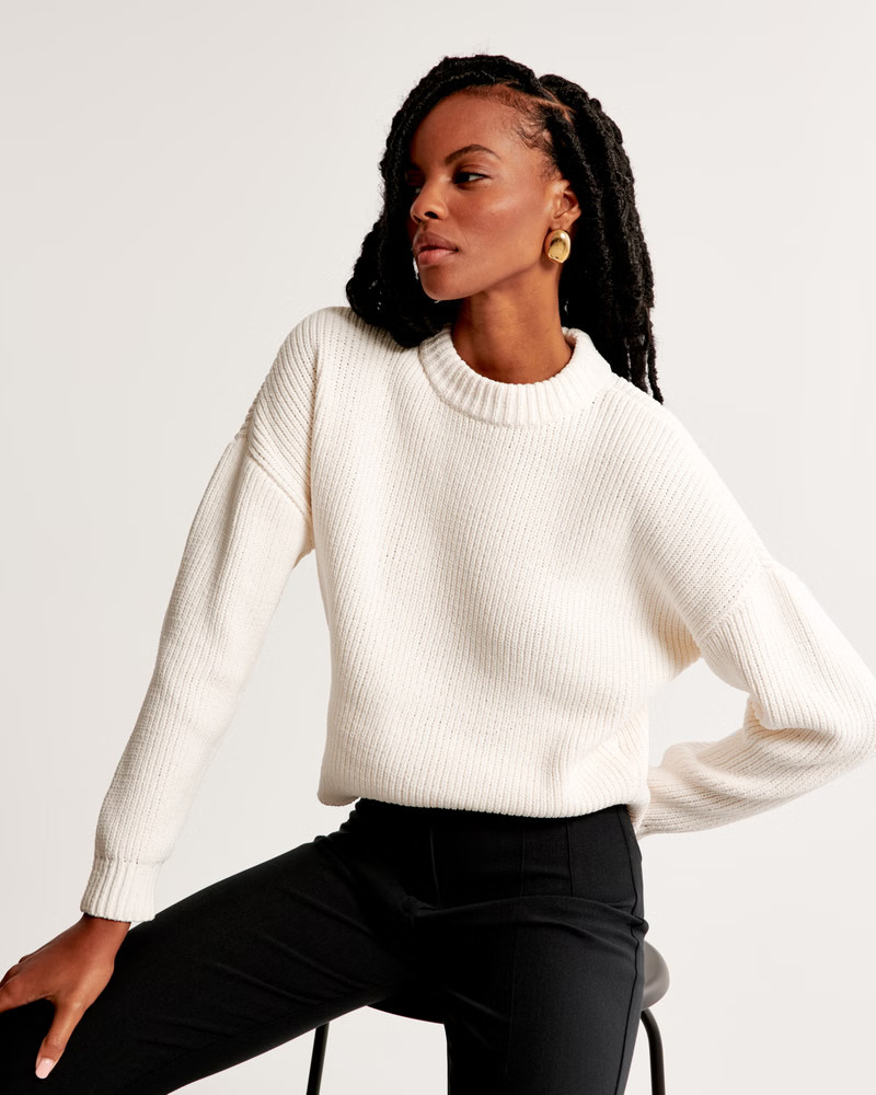 Women's Chenille Crew Sweater | Women's Fall Outfitting | Abercrombie.com | Abercrombie & Fitch (US)
