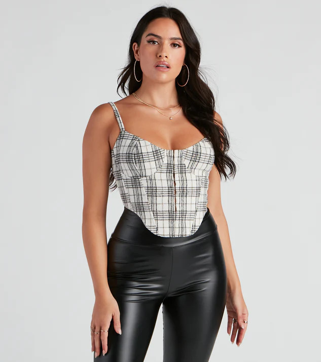 Season Of Flannel Plaid Corset | Windsor Stores