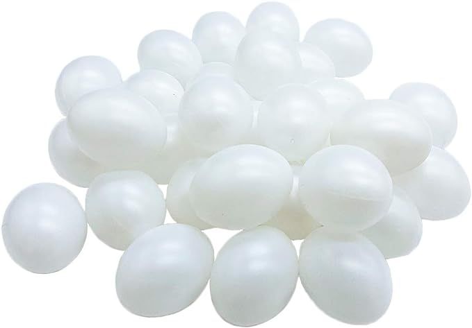 30 Pack White Plastic Eggs,Fake Easter Egg,Artificial Chicken Egg for DIY Crafts,Painting,Party,H... | Amazon (US)