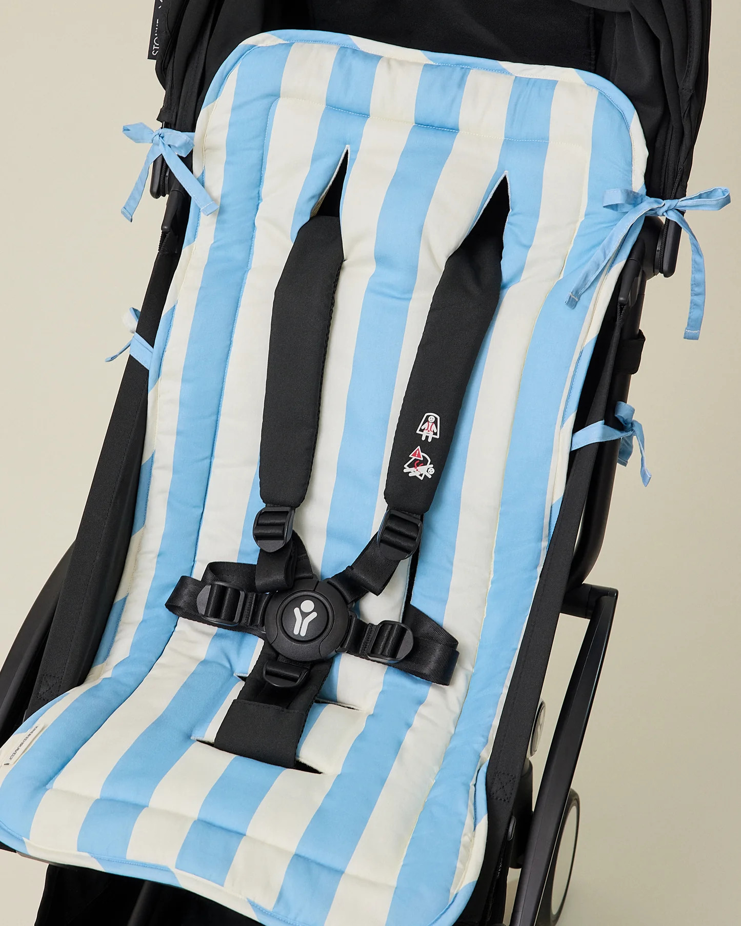 Universal Stroller Seat Liner For Babies Breathable Padded Washable | Blue Wide Stripe - Storq by... | Kindred Bravely