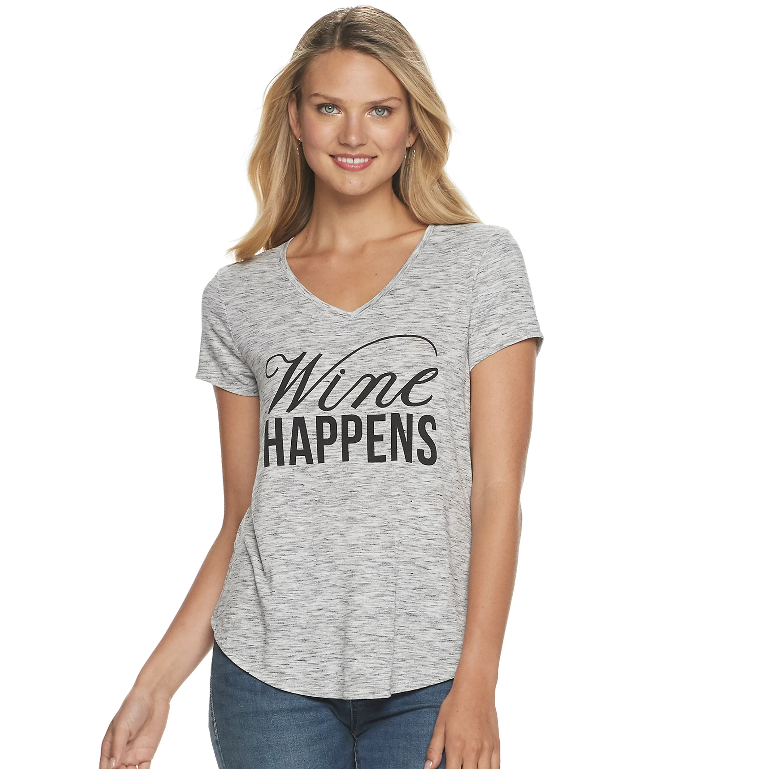 Women's Apt. 9® Graphic V-Neck Tee | Kohl's
