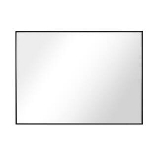30 in. W x 24 in. H Modern Medium Rectangular Aluminum Framed Wall Mounted Bathroom Vanity Mirror in Black | The Home Depot