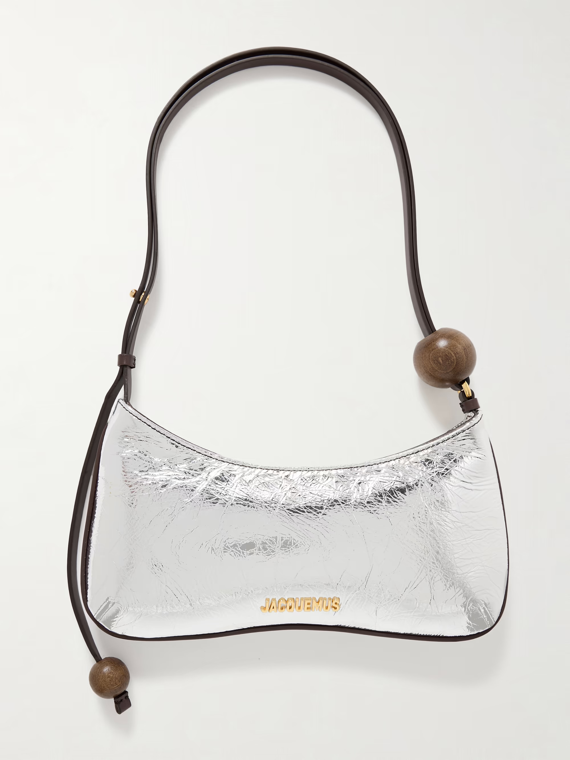 Le Bisou Perle embellished metallic crinkled-leather shoulder bag | NET-A-PORTER (UK & EU)