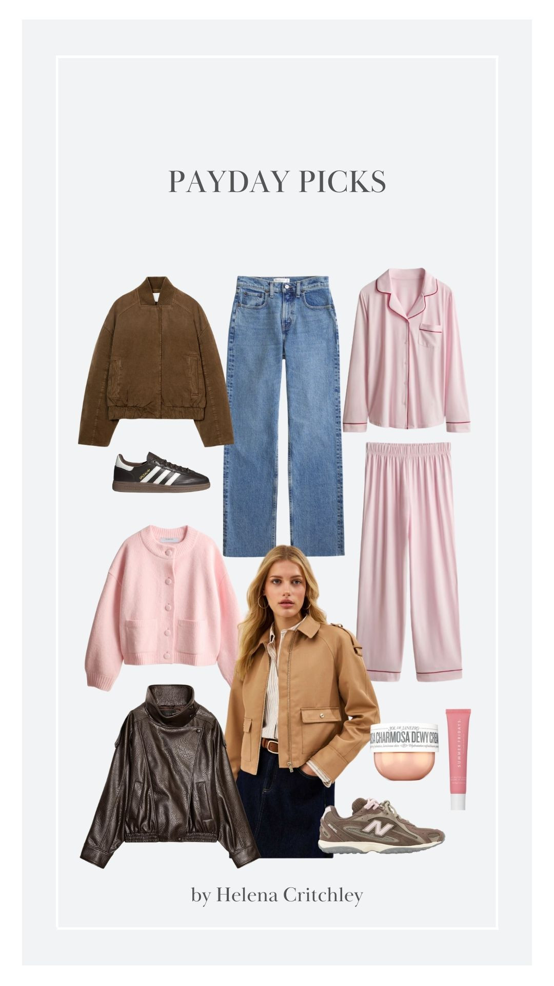 Pay Day Picks! 

Transitional style, Transitional Fashion, Spring Style, Early Spring, New In Season, Trainers, Pyjamas, Beauty, Leather Jacket, Knitwear, Adidas, New Balance, Blush Pink  

 

#LTKuk #LTKwinter #LTKspring