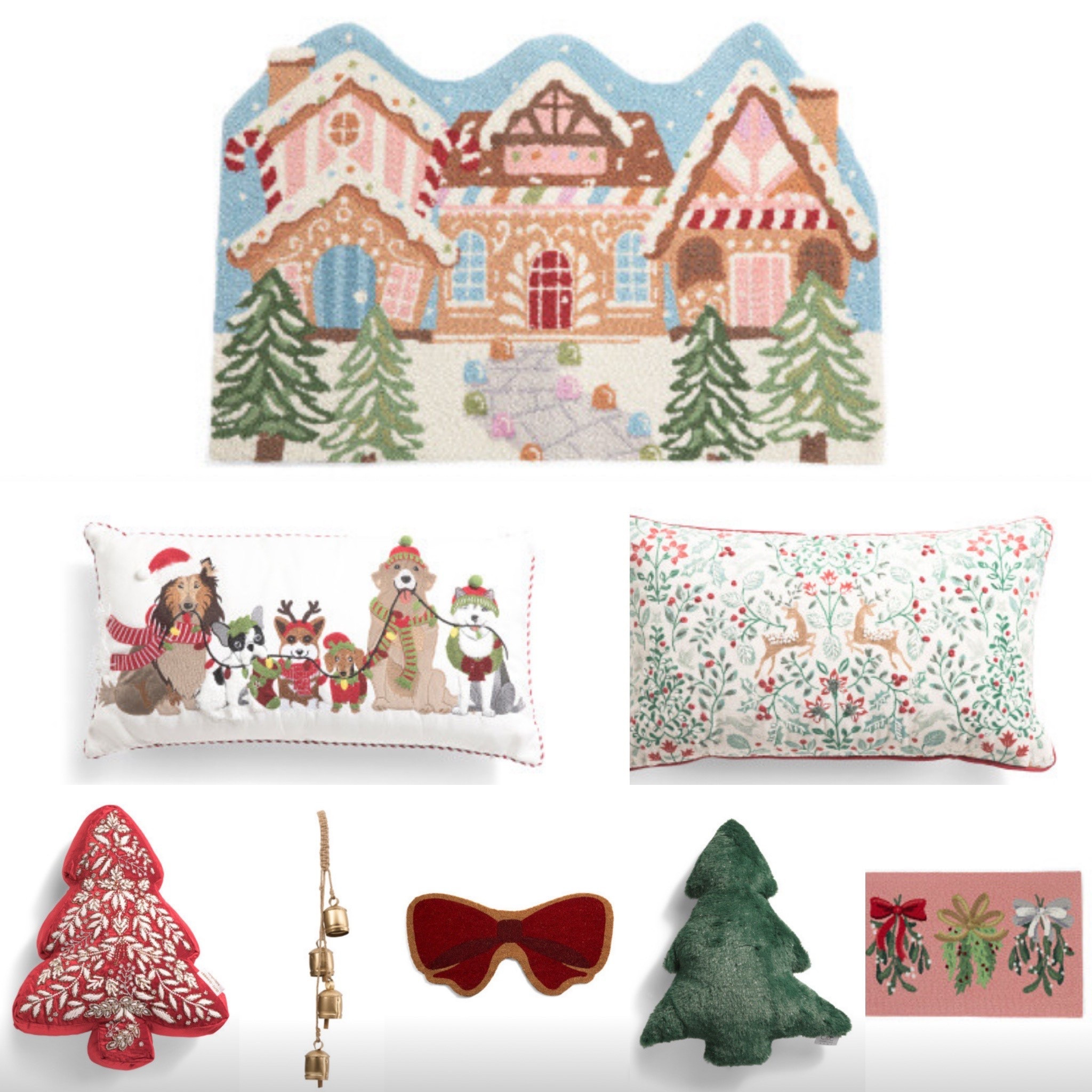 cutest Christmas decor ever ✨ doormats, throw pillows, bells, Christmas trees, dogs, reindeer, gingerbread house, holiday decor, Christmas decor 

#LTKSeasonal #LTKGiftGuide #LTKHoliday