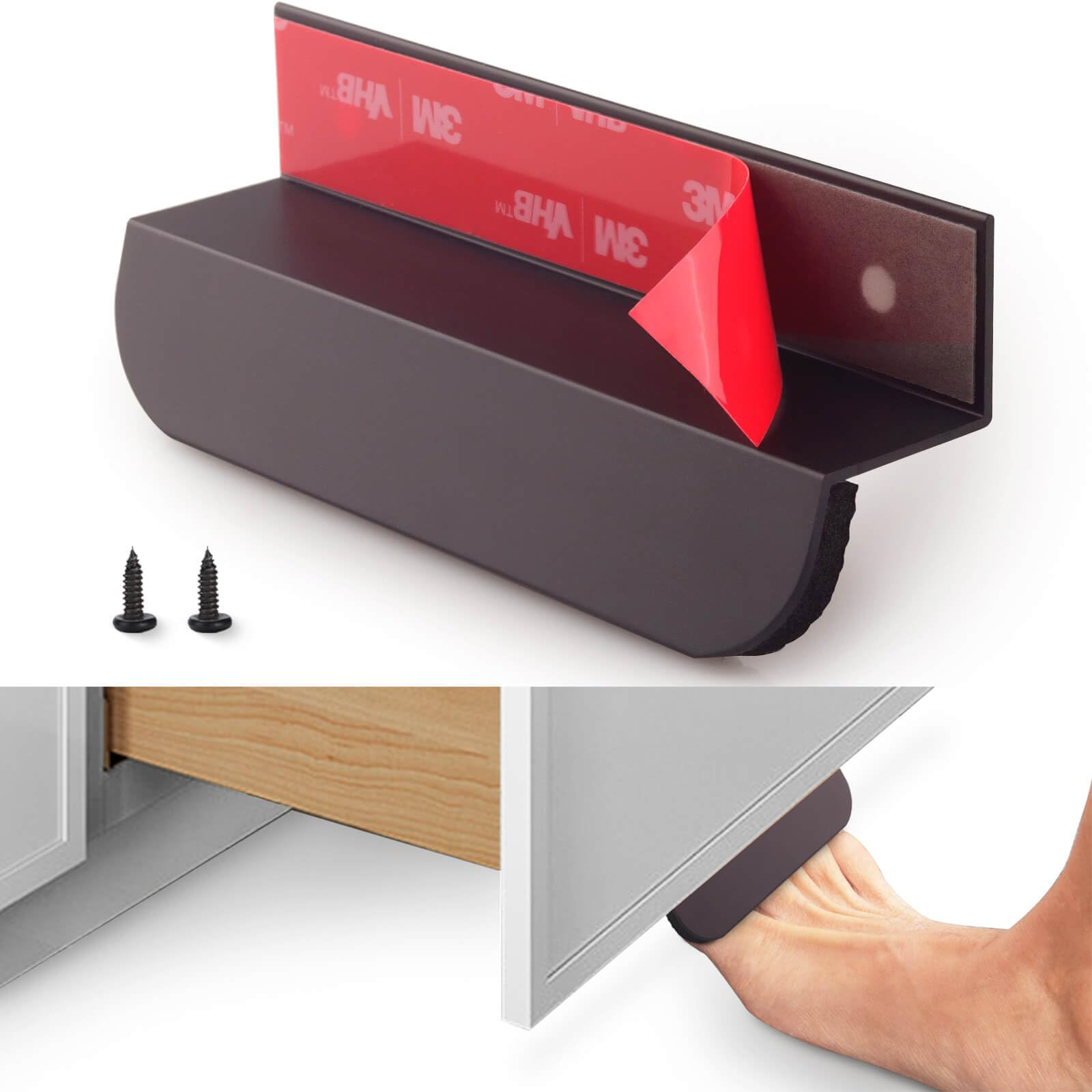 RVPEKUPE 1-Pack Under Cabinet Foot Pull with Adhesive and Screws, Hands Free Toe Foot Pull Opener... | Amazon (US)