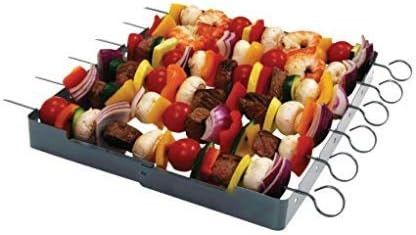Stainless Steel-Heavy Duty, Shish Kabob Maker 6-Pc. Skewer - Shish Kabob Rack & Grill Set for ALL... | Amazon (US)