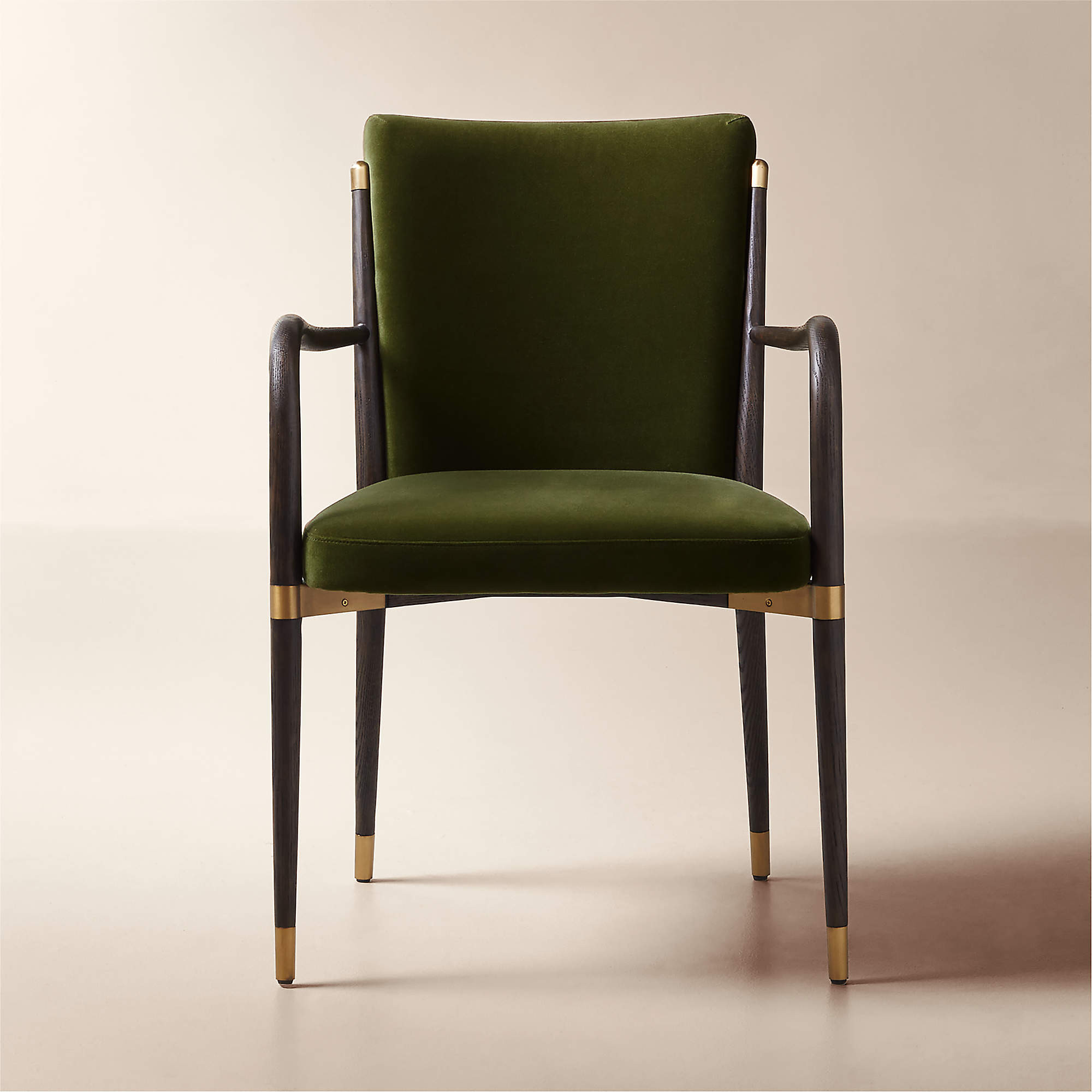 Norrie Smoked Amber Velvet Dining Armchair + Reviews | CB2 | CB2