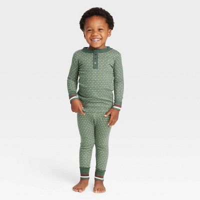 Toddler Allover Fleck Pajama Set Green - Hearth & Hand™ with Magnolia | Target