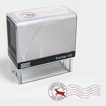North Pole Self Inking Stamp/Santa Stamp / 13/16" x 2 3/16" Reindeer Stamp/Red Ink Christmas Lett... | Amazon (US)