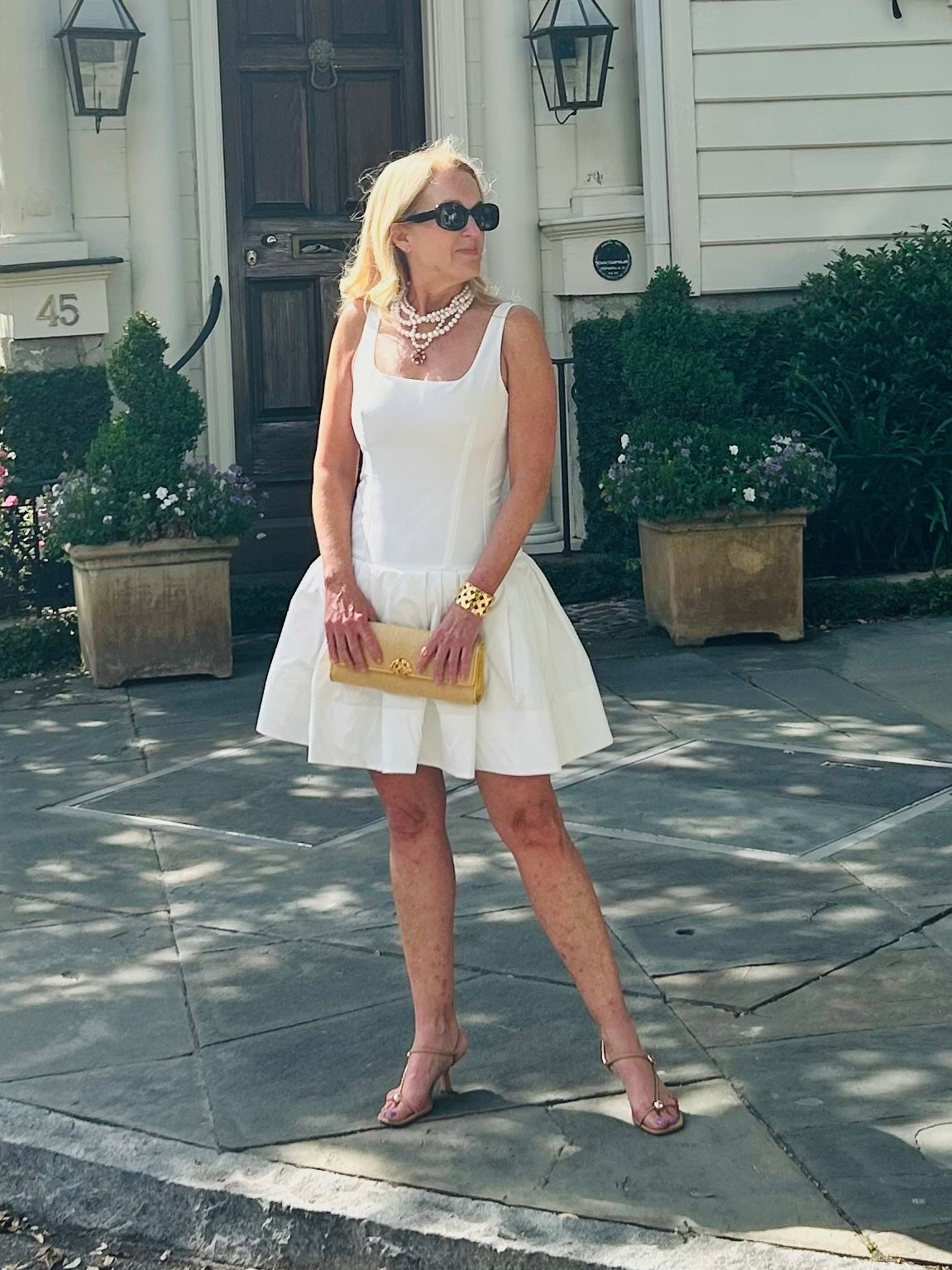 White dress szn . .  
|
#arebelinprada #whitedress #wedding #weddingguestdress #datenightdress #nudesandals 
#gardenpartydress #wearinghampden

#LTKPetite #LTKWedding #LTKShoeCrush