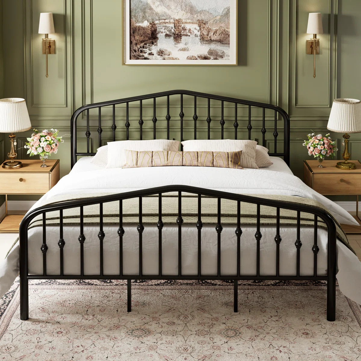 Verena Metal Platform Spindle Bed, No Box Spring Needed | Wayfair North America