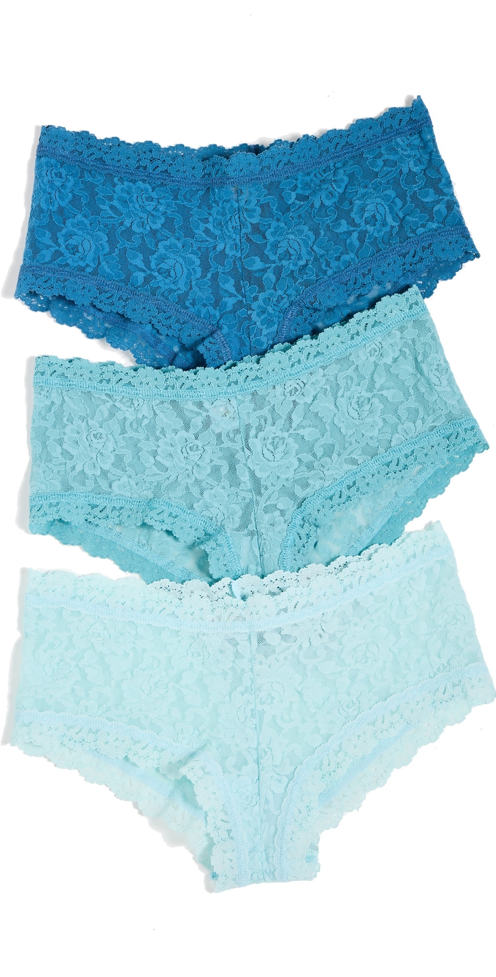 Hanky Panky Lace Boy Shorts 3 Pack Something Blue M | Shopbop