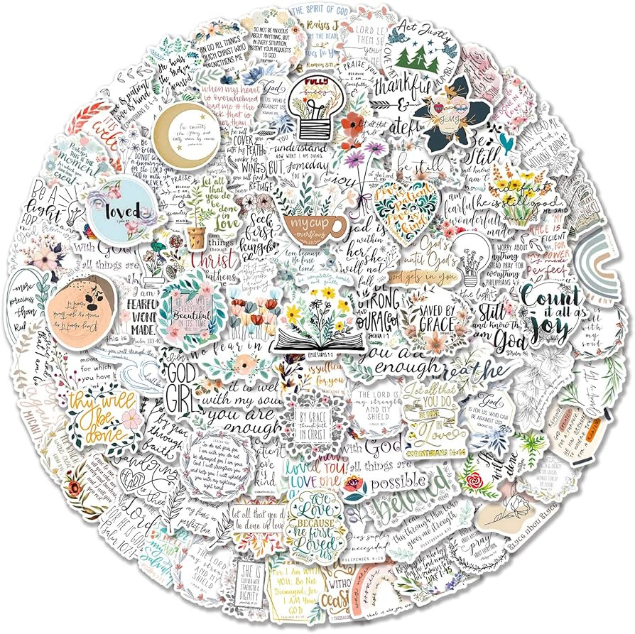 Bible Stickers 100PCS Christian Jesus Scripture Stickers,Jesus Stickers,Bible Verse Stickers,Bibl... | Amazon (US)