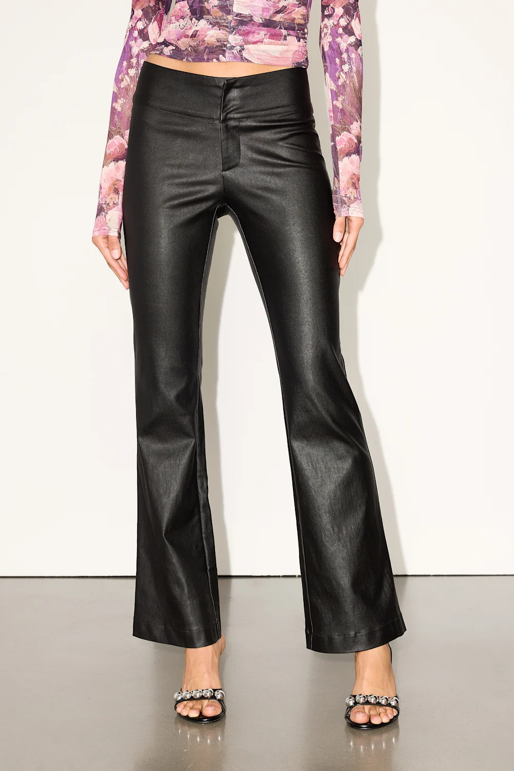 Hanson Black Coated Low-Rise Bootcut Pants | Lulus