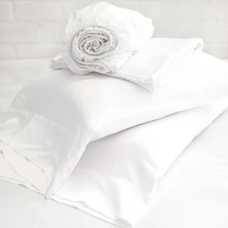 White Bamboo Sheet Set (2 Sizes) | Linen & Flax Co